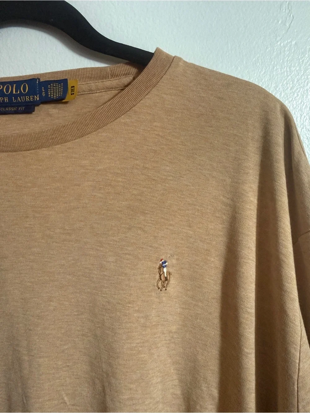 Polo by Ralph Lauren Long-Sleeve Crewneck Shirt - Camel/Tan